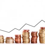coin piles climbing up with rate